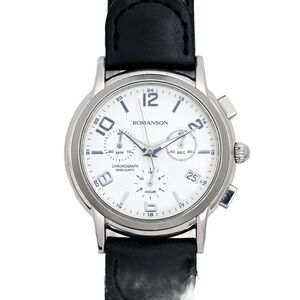 Romanson Swiss Quartz Chronograph White Dial Men's Wrist Watch 38mm